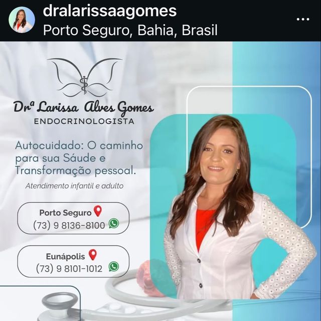 Larissa  Alves Gomes, Endocrinologista Eunápolis