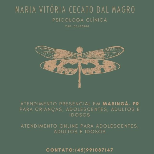 Maria Vitoria Cecato Dal Magro, Psicólogo Maringá
