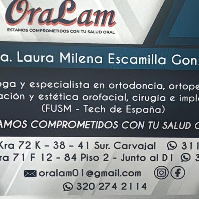 Laura Milena Escamilla Gonzalez, Odontólogo Bogotá