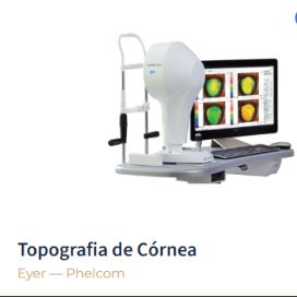 exame de topografía de córnea óptica .