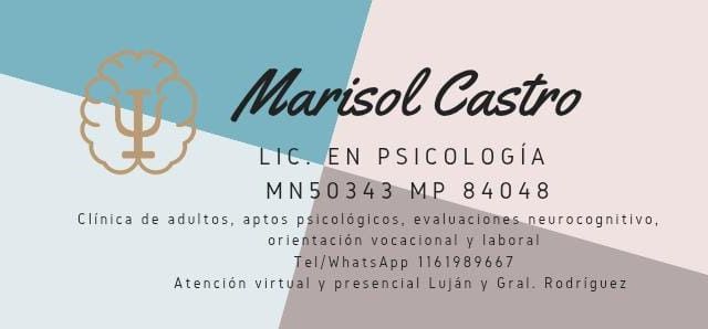 Marisol Castro, Psicólogo Luján
