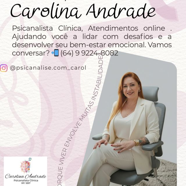 Carolina Andrade, Psicanalista Itumbiara