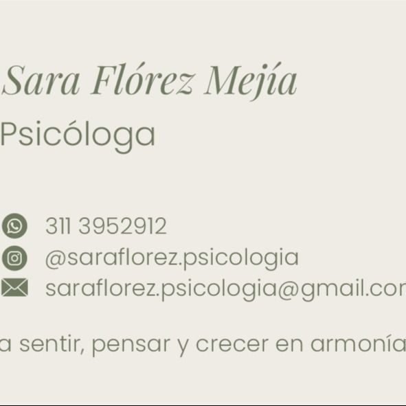 Sara Flórez Mejía, Psicólogo Medellín