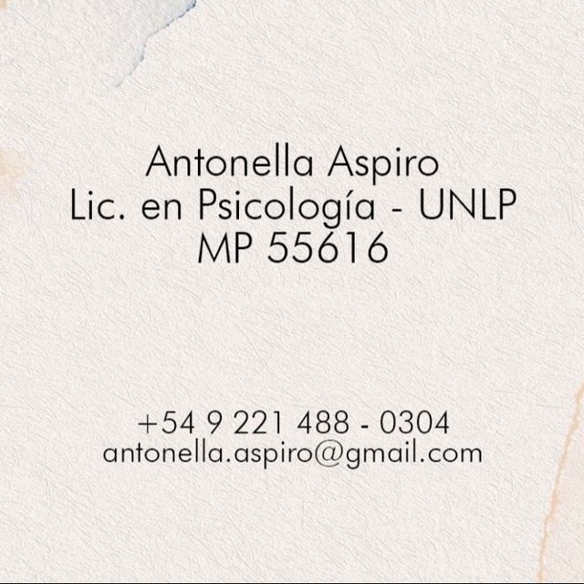 Antonella Aspiro, Psicólogo La Plata
