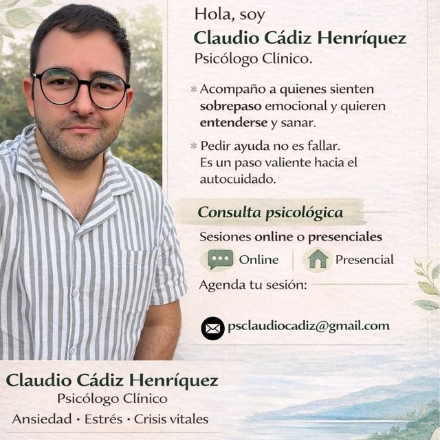 Claudio  Cadiz Henriquez, Psicólogo San Vicente de Taguatagua