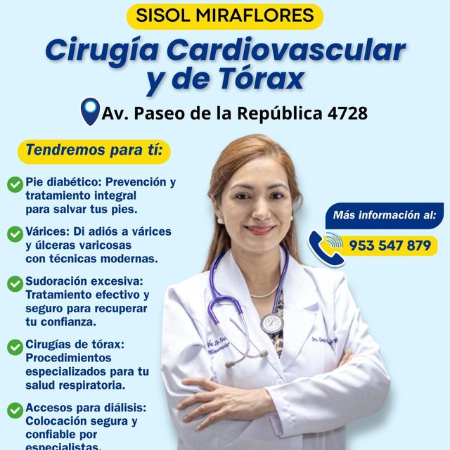 Cindy Vásquez Marzano, Cirujano cardiovascular y torácico Pueblo Libre