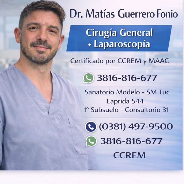 Matias Augusto Guerrero Fonio, Cirujano general San Miguel de Tucumán