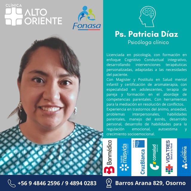 Patricia Diaz Pavez, Psicólogo Osorno