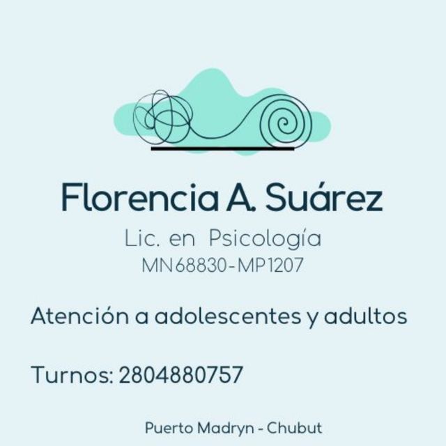 Florencia Suarez, Psicólogo Puerto Madryn