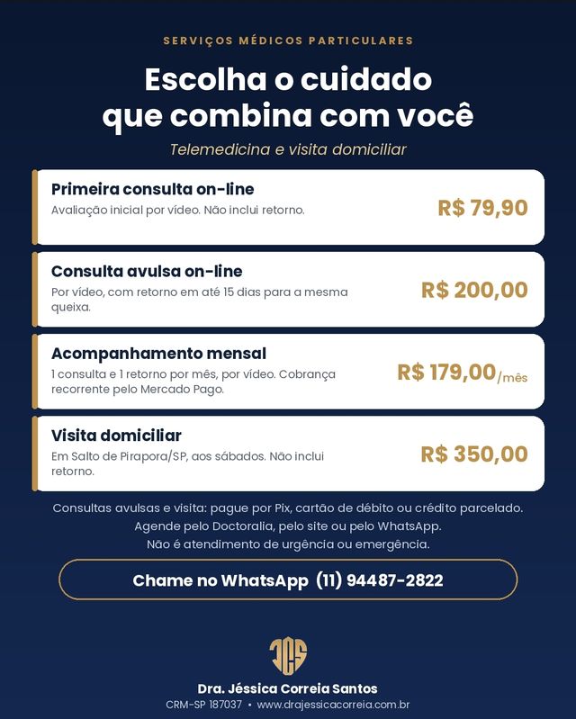 Ampliar imagem: Teleconsulta - Dra. Jéssica Correia Santos