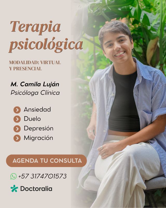 Acercar imagen: Consulta en línea psicóloga María Camila Luján Giraldo