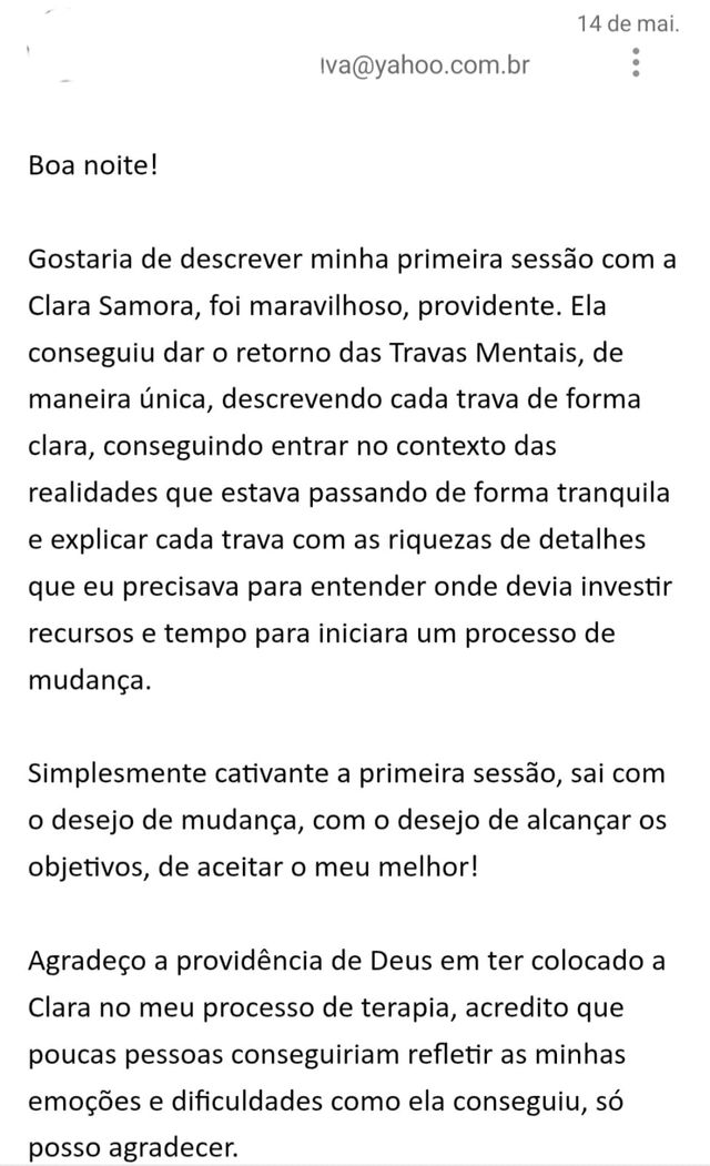 Ampliar imagem: Maria Clara Samora / Psicanalista Cristã / Terapeuta Comportamental