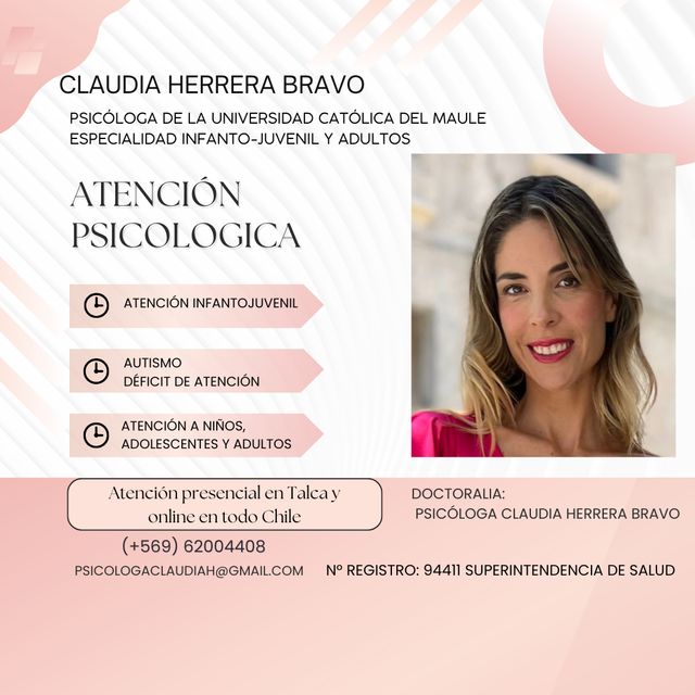 Acercar imagen: Consulta presencial Psicóloga Claudia Herrera