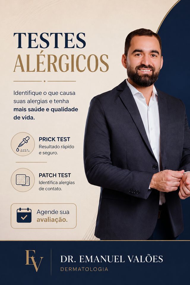 Ampliar imagem: Dr Emanuel Valões Dermatologia Clínica Cirúrgica e Alergias