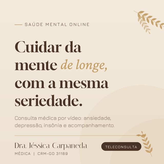 Ampliar imagem: Dra Jéssica Carpaneda | Psiquiatria por telemedicina